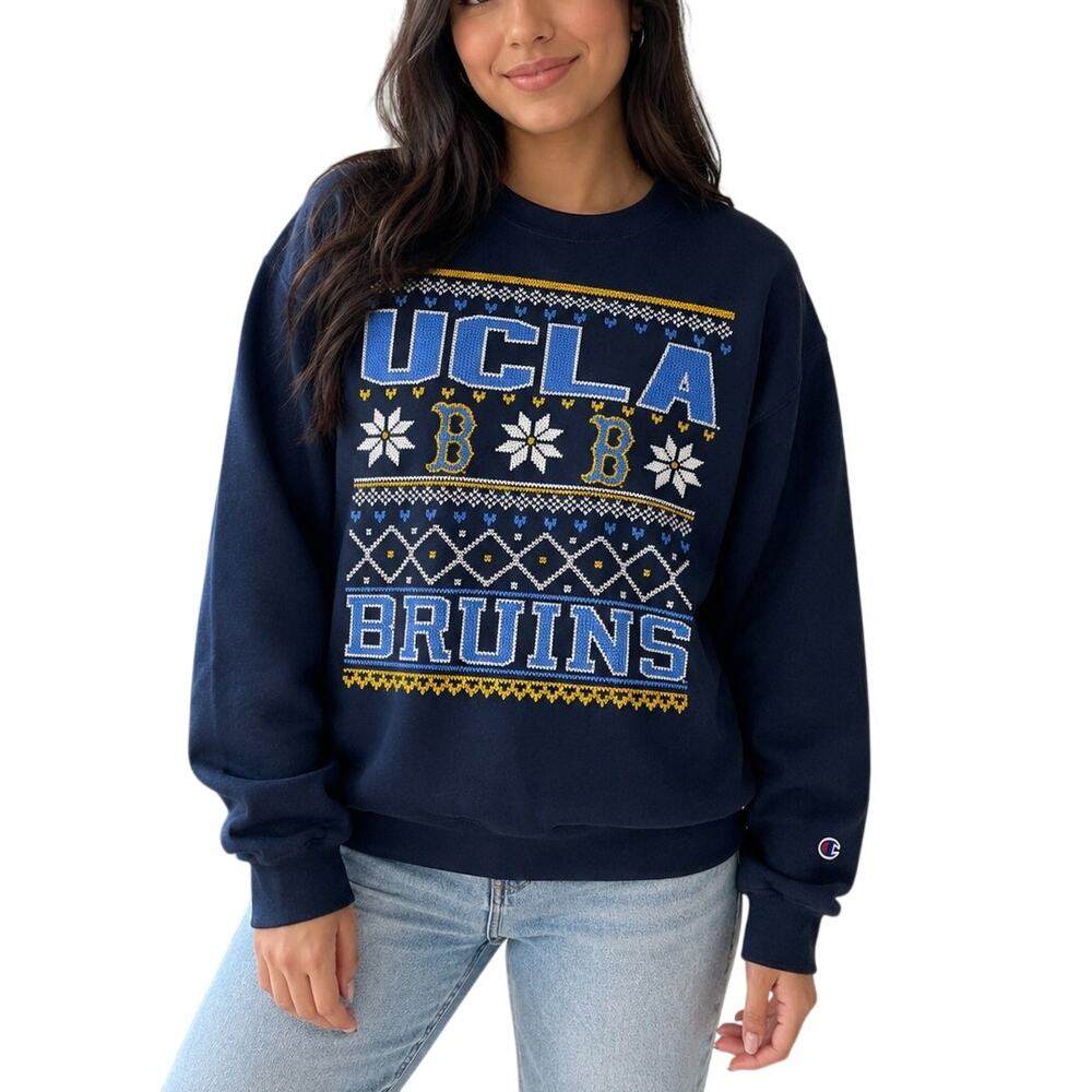 Champion UCLA Bruins Fair Isle Holiday Crewneck Sweatshirt Small